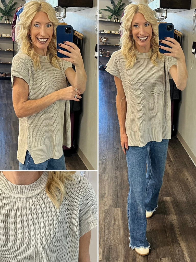 Elodie Knitted Top - Sand