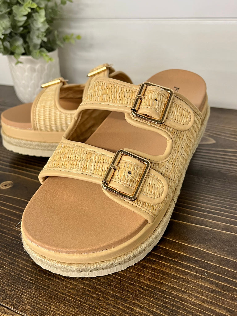 Trudi Buckle Sandals - Natural