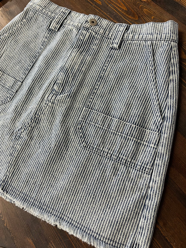 Mila Striped Denim Skirt