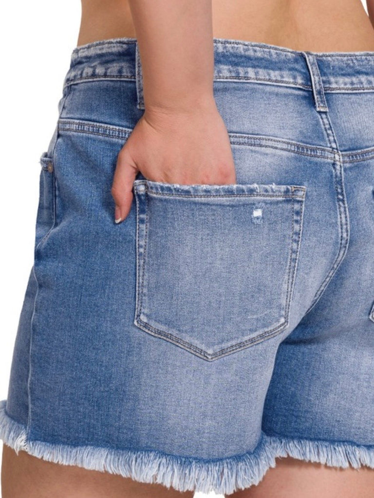 Tasha Mid Rise Raw Hem Short