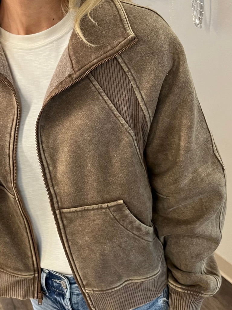 Michelle So-Soft Zip-Up - Mocha