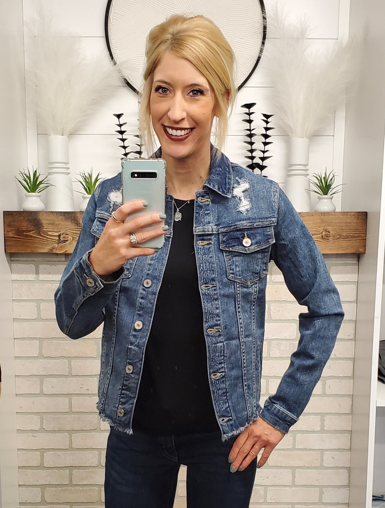 Zoey Kancan Dark Wash Denim Jacket