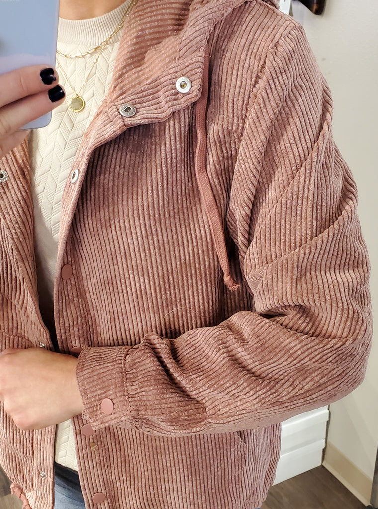 Grace Corduroy Jacket - Dusty Rose