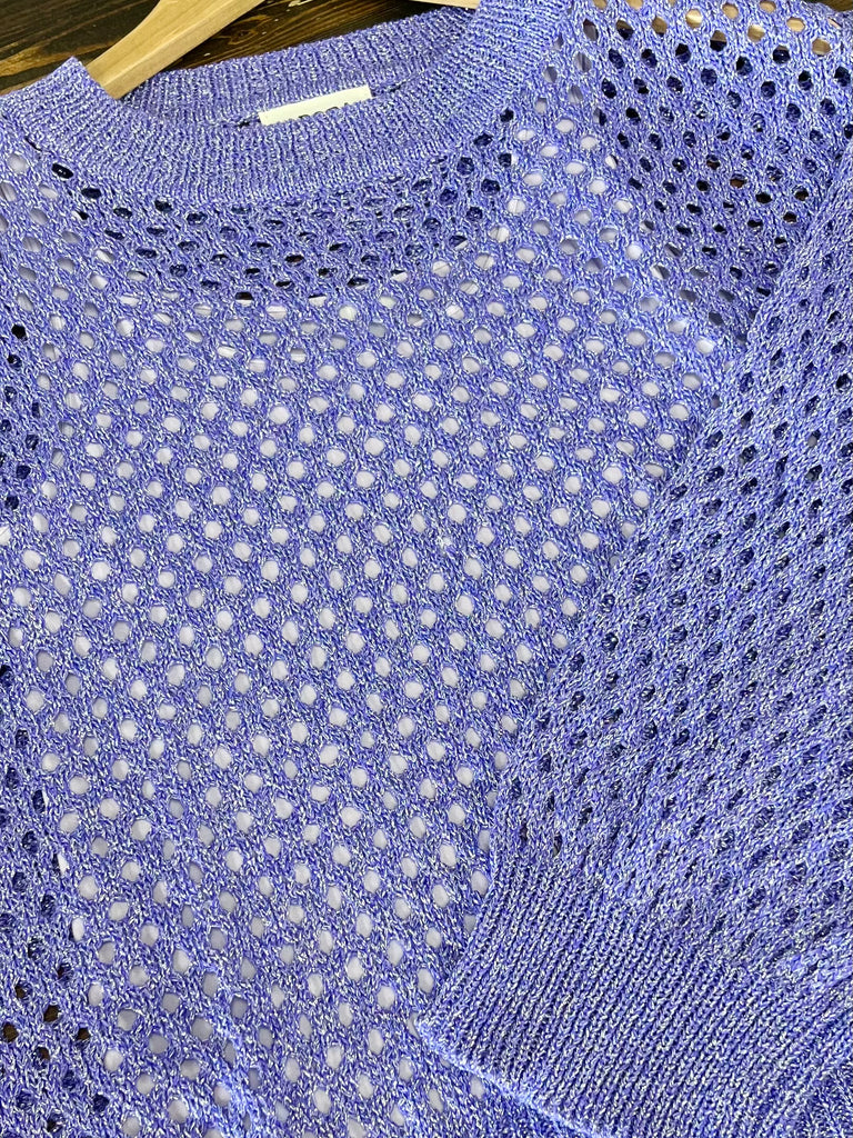 Lou Metallic Crochet Top