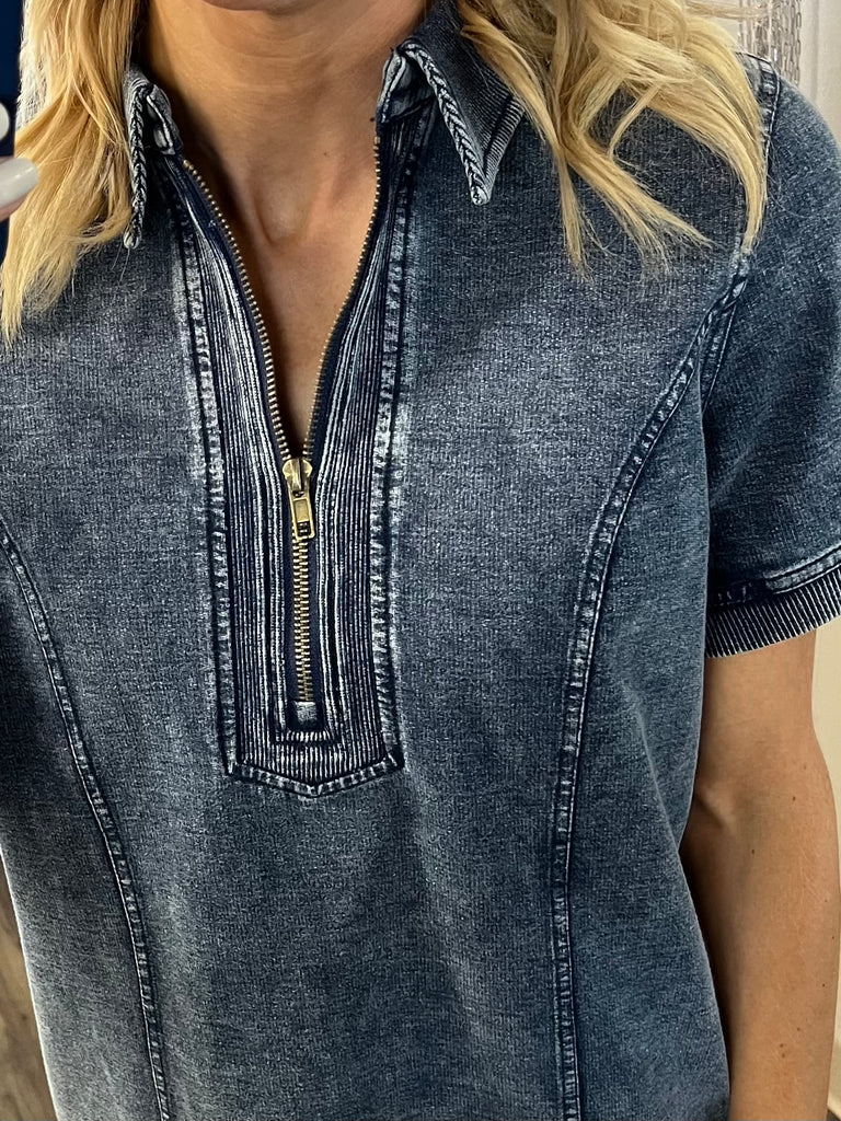 Sadie Stretch "Denim" Look Dress