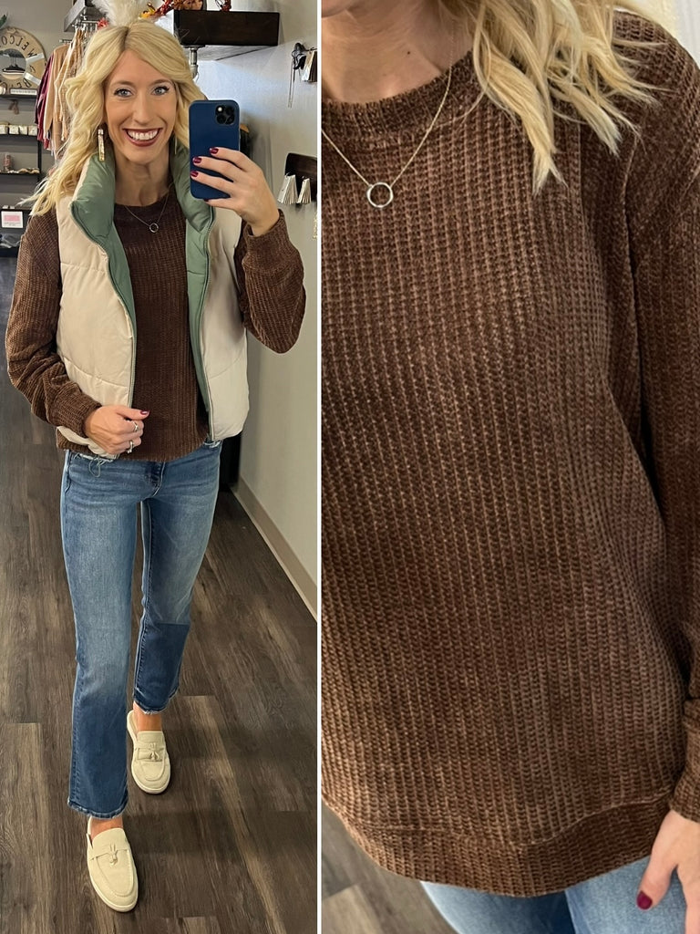 Tracy Chenille Sweater - Chocolate