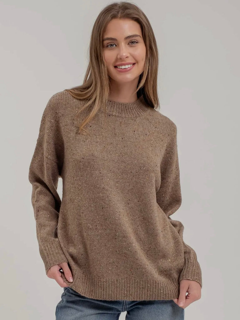 Courtney Speckle Knit Sweater - Mocha