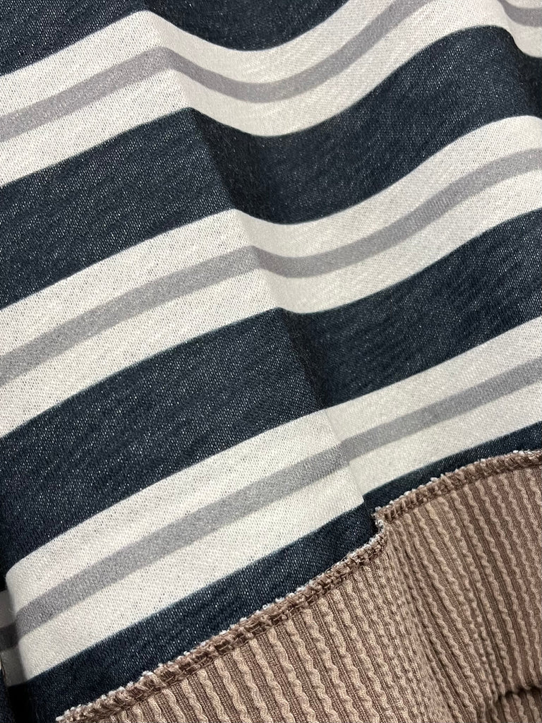 Joey Mock Striped Shirt - Black / Gray