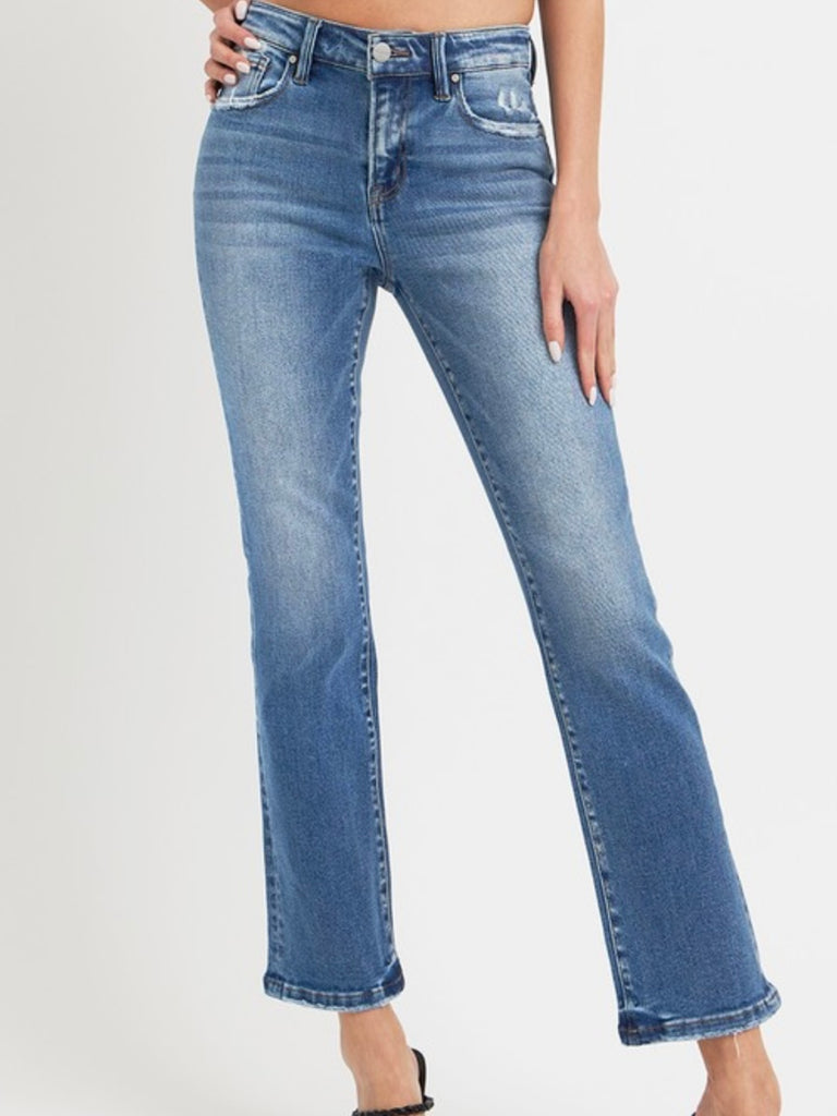 Jackie Mid-Rise Ankle Straight Denim