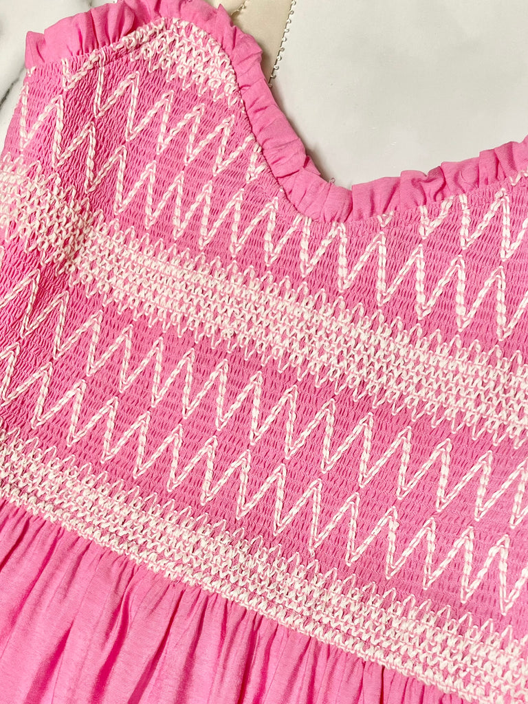 Annabelle Pink Embroidered Dress