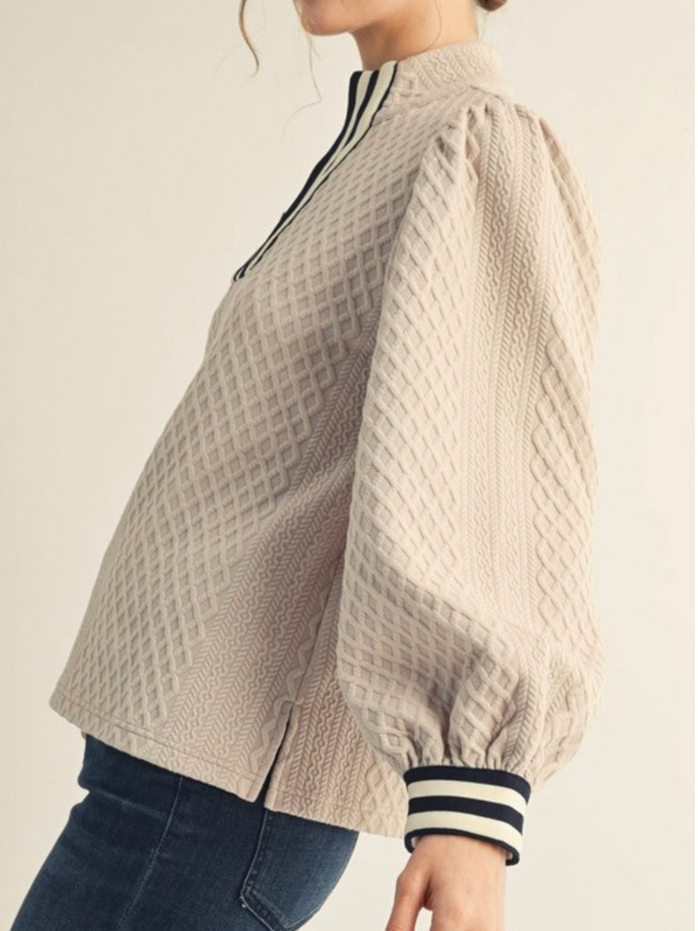 Lauren Zip Accent Top