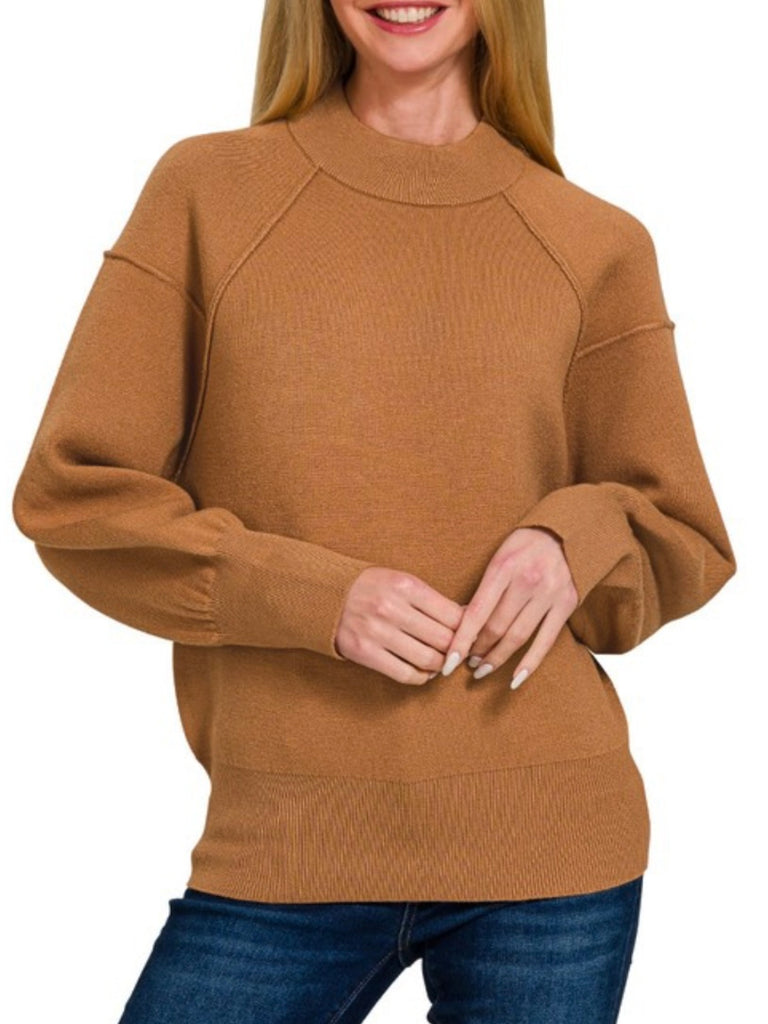 Margo Puff Sleeve Sweater - Camel
