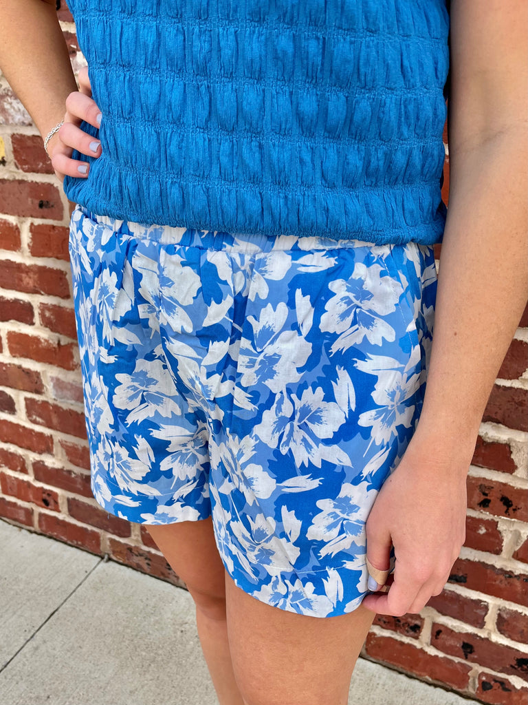 Julia Blue Floral Shorts