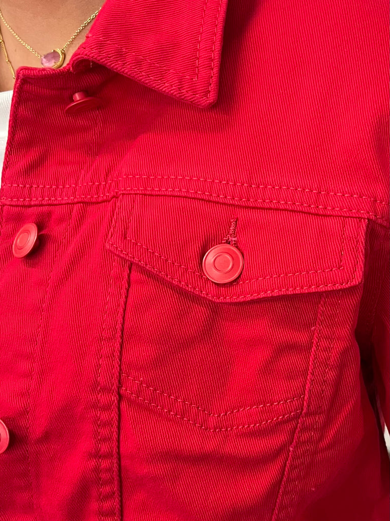 Rose Jean Jacket - Red