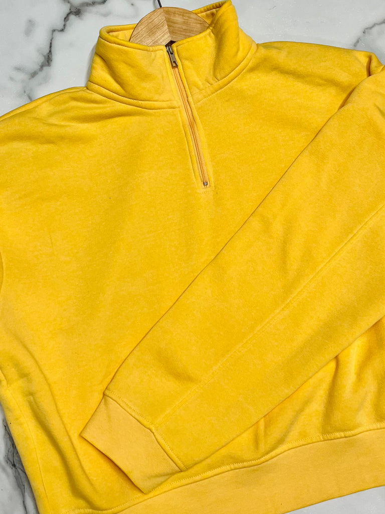 Keri So-Soft 1/4 Zip Sweatshirt - Lemon