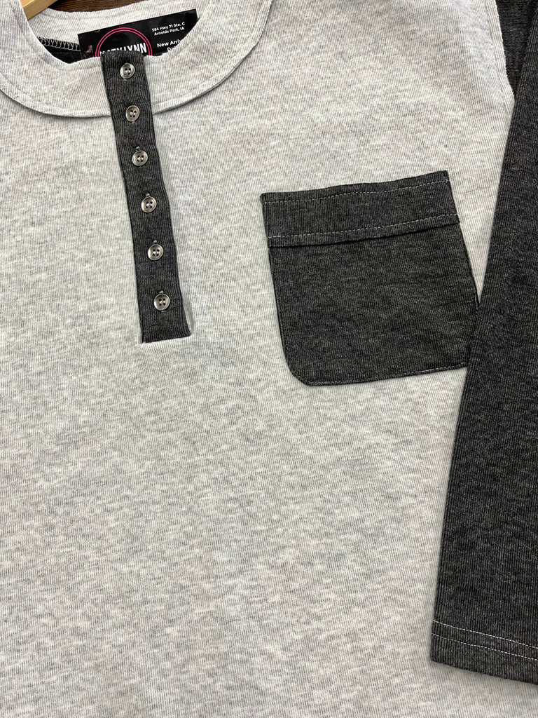 Dalia Colorblock So-Soft Long Sleeve - Charcoal