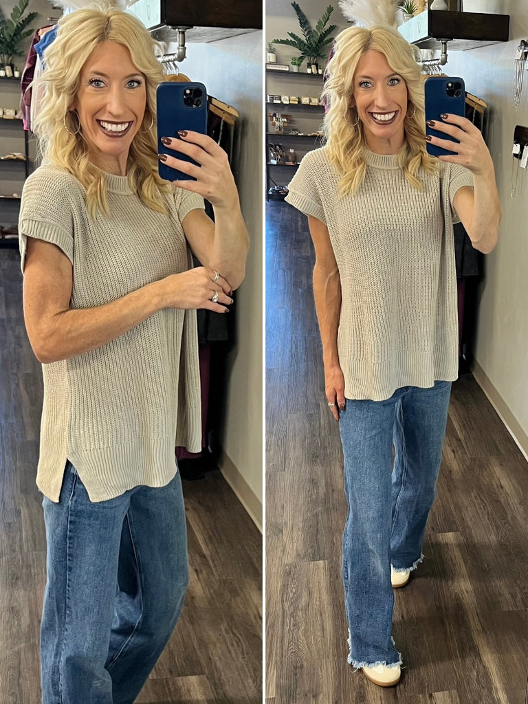 Elodie Knitted Top - Sand