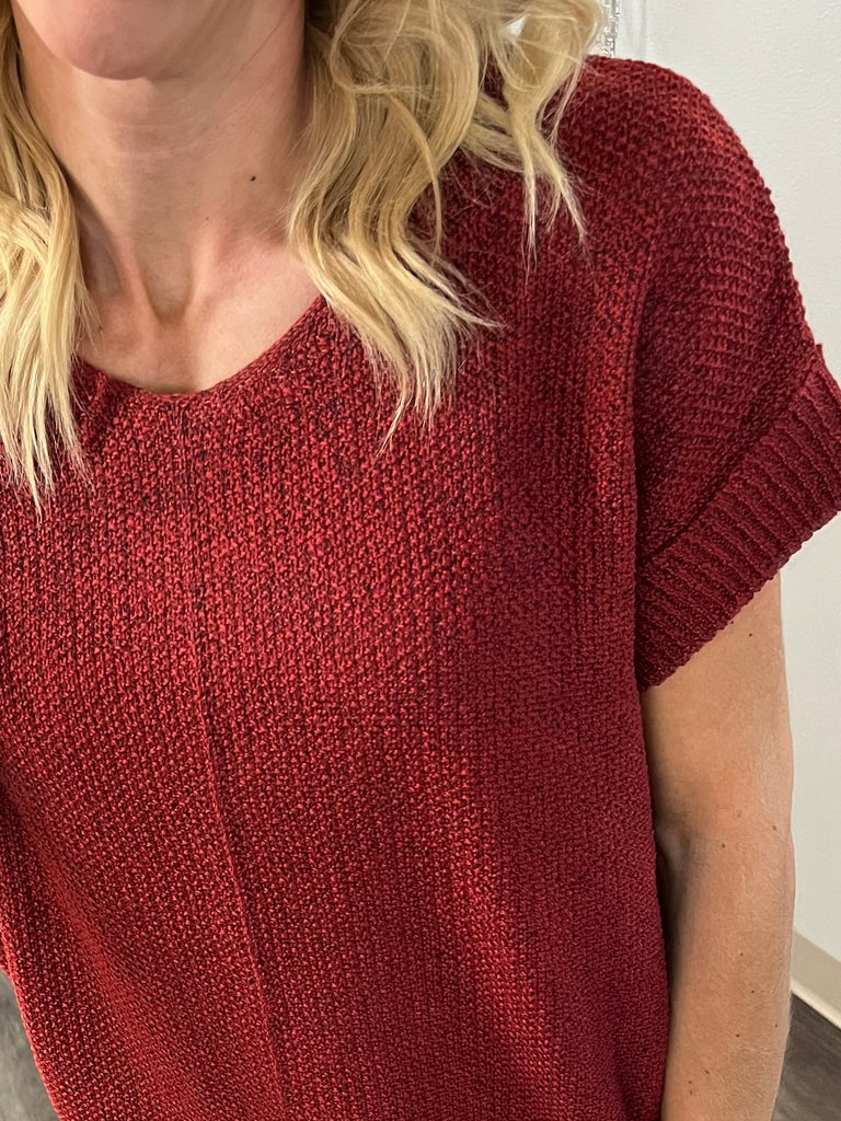Adele Center Seam Sweater - Wine