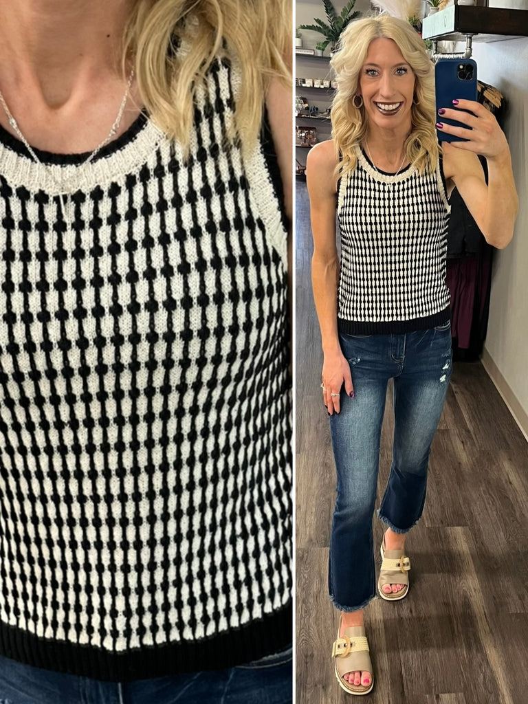 Annika Sweater Tank - Black