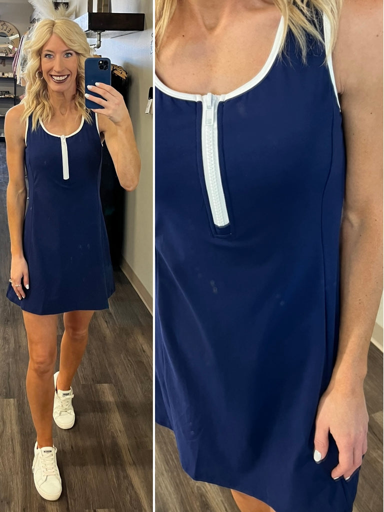 Gretta Athletic Dress - Navy