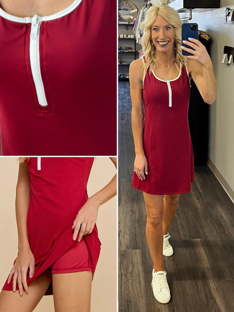 Gretta Athletic Dress - Red