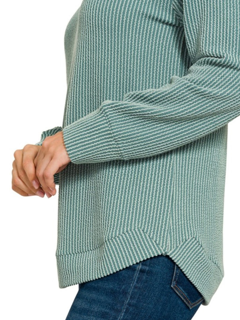 Maddie Ribbed Long Sleeve - Jade