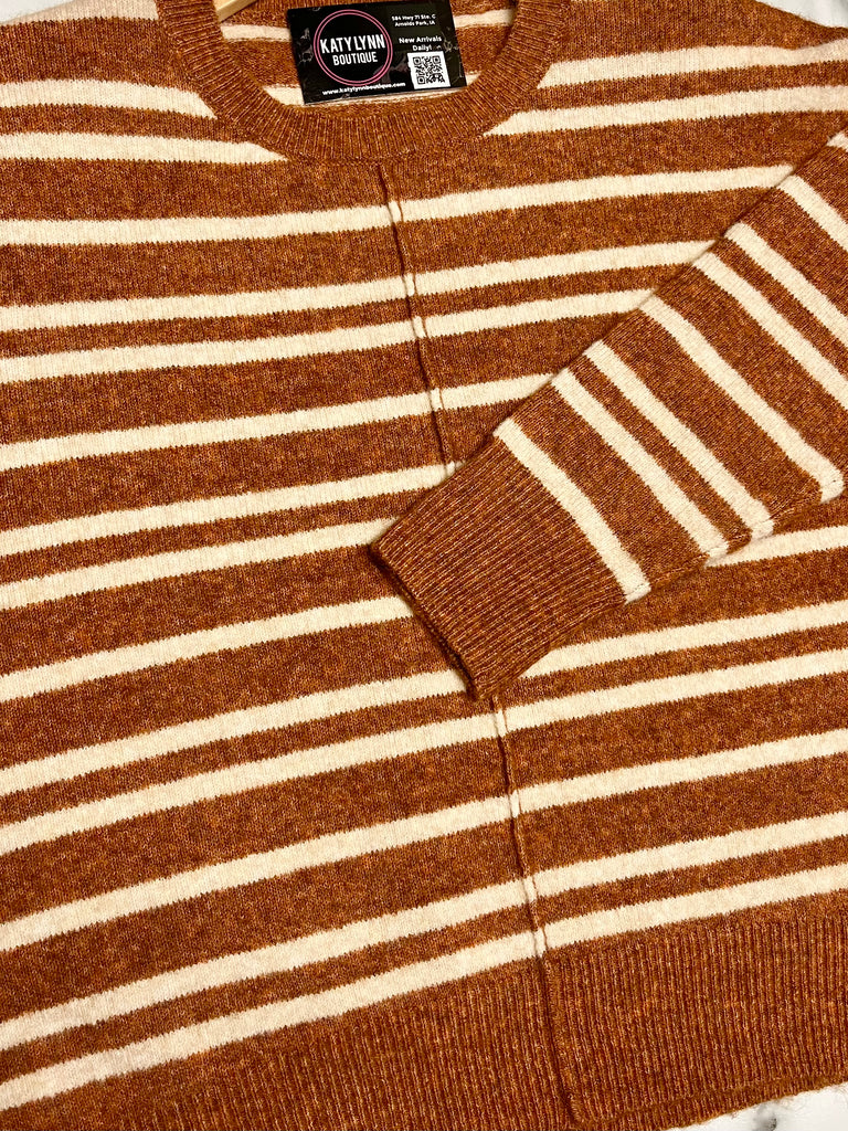 Vivian Striped Sweater - Camel