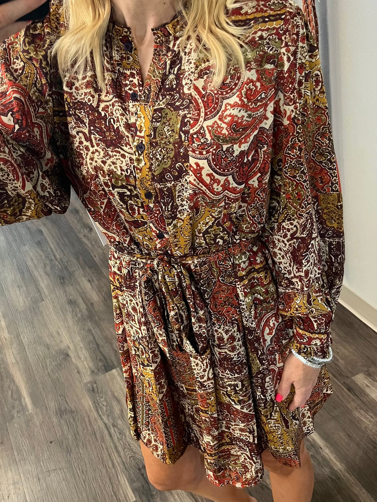 Paisley Tied Dress