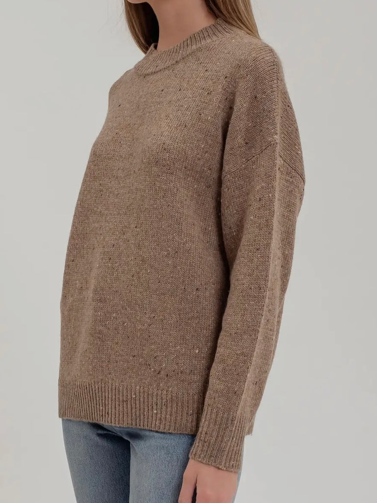 Courtney Speckle Knit Sweater - Mocha