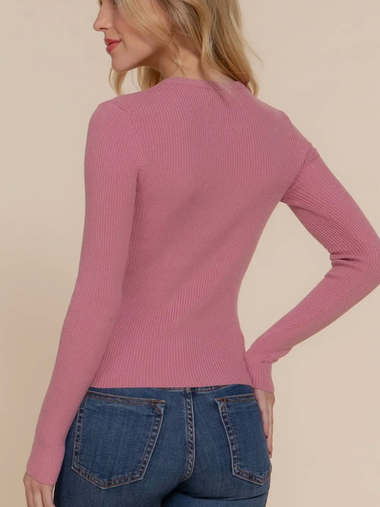 Priscilla Long Sleeve Sweater - Berry