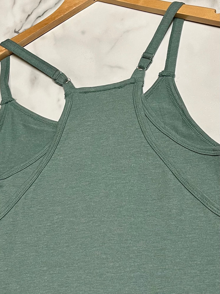 Overall Dress with Romper Lining - Sage