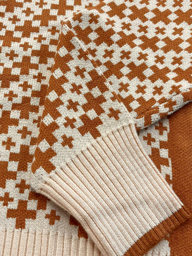 Dylan Cross Sweater - Carmel