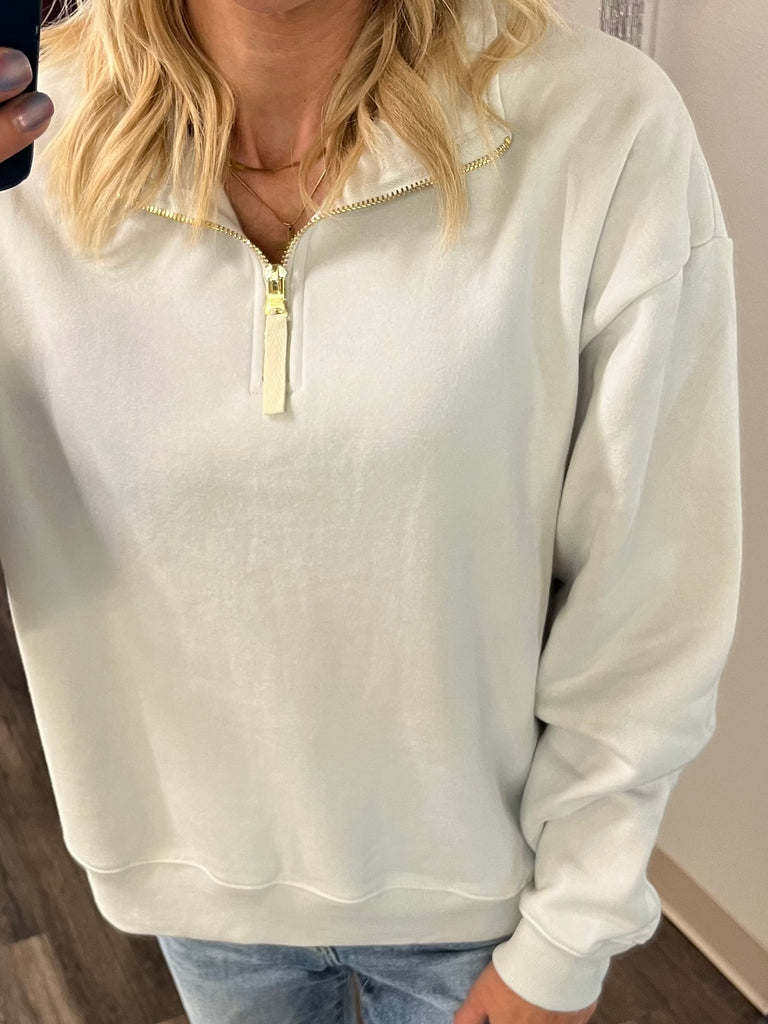 Sam Gold Accent Quarter Zip - Cream
