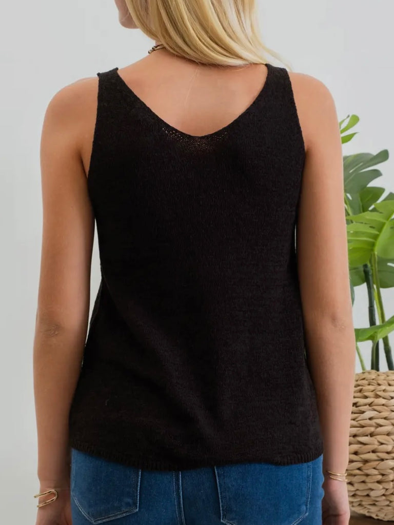Martha Knit Tank - Black