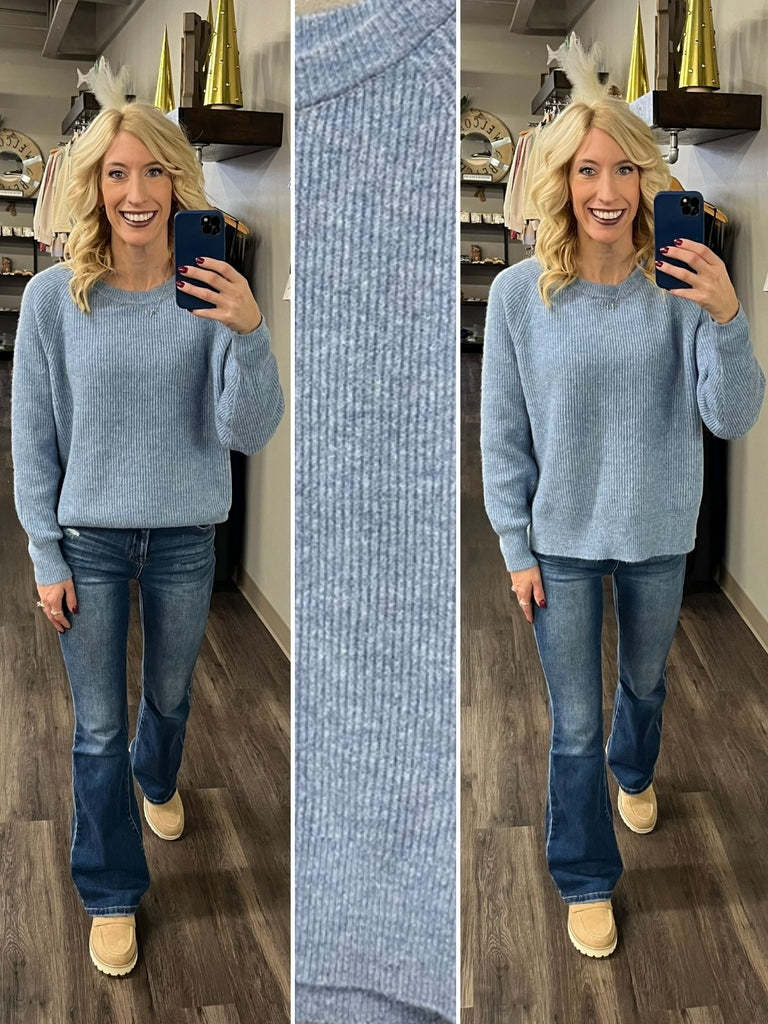 Gwen Perfect Ribbed Sweater - Denim