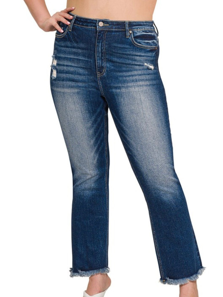 Brenna High-Rise Raw Hem Crops