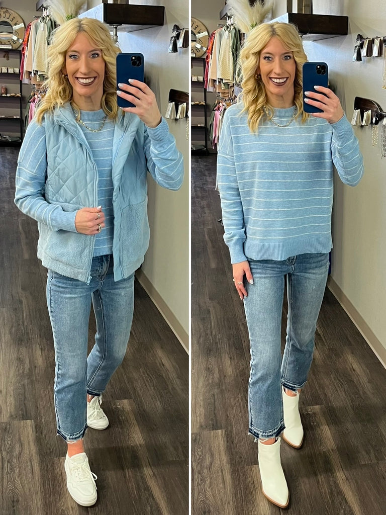 Izzy Denim Blue Sweater