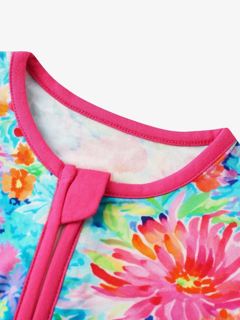 Reese Bamboo Zippy Romper - Bright Blooms