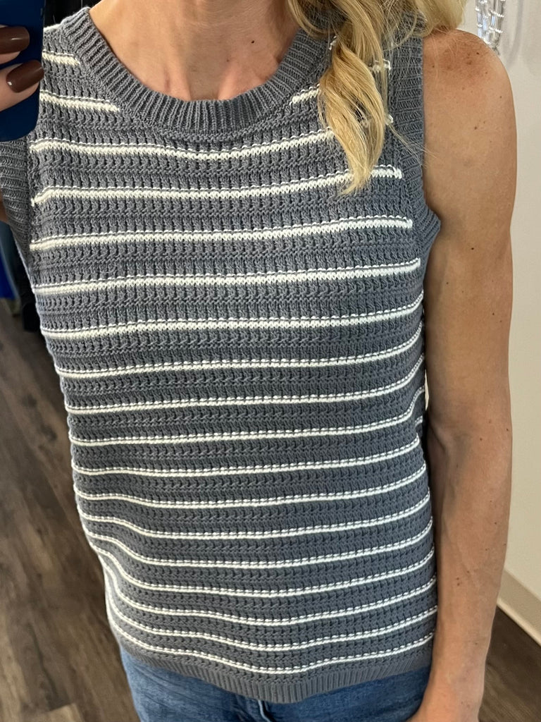 Kari Knit Sweater Tank - Slate