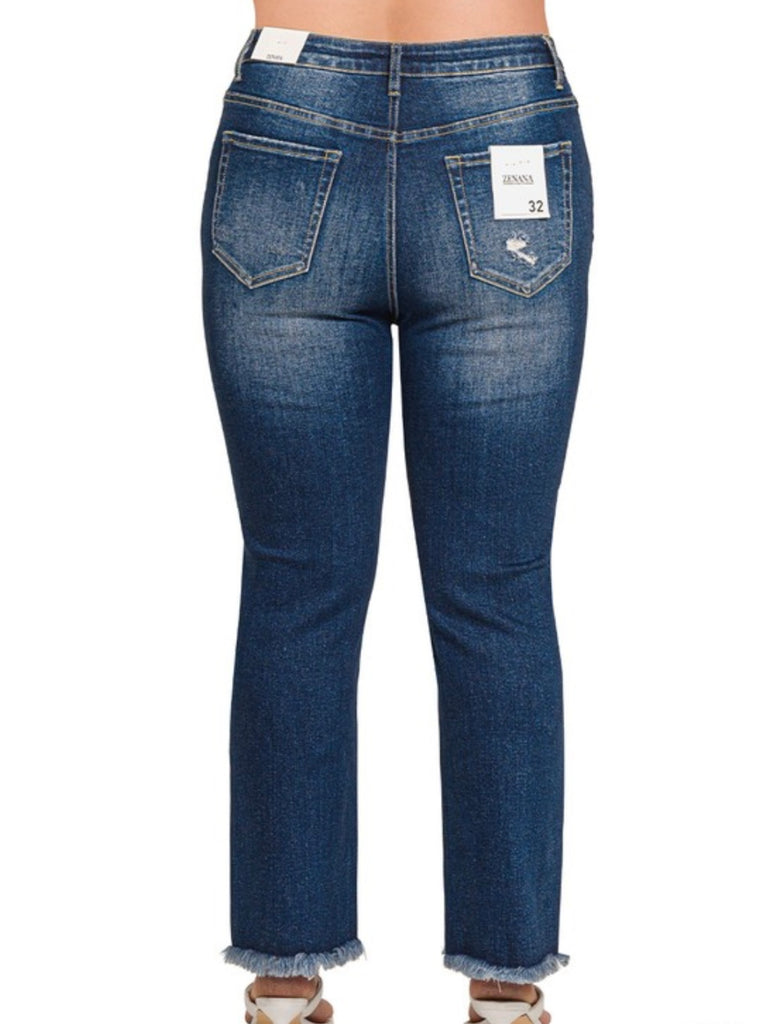 Brenna High-Rise Raw Hem Crops