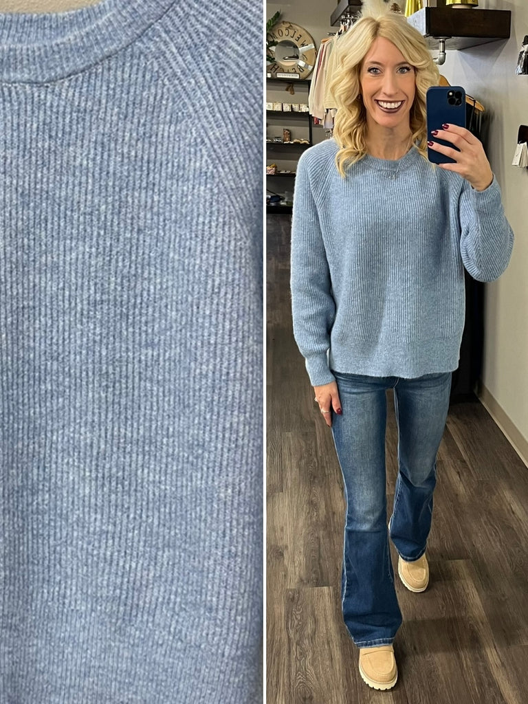 Gwen Perfect Ribbed Sweater - Denim