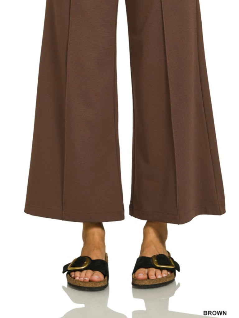 Erin Ponte Pintuck Dress Pants - Brown