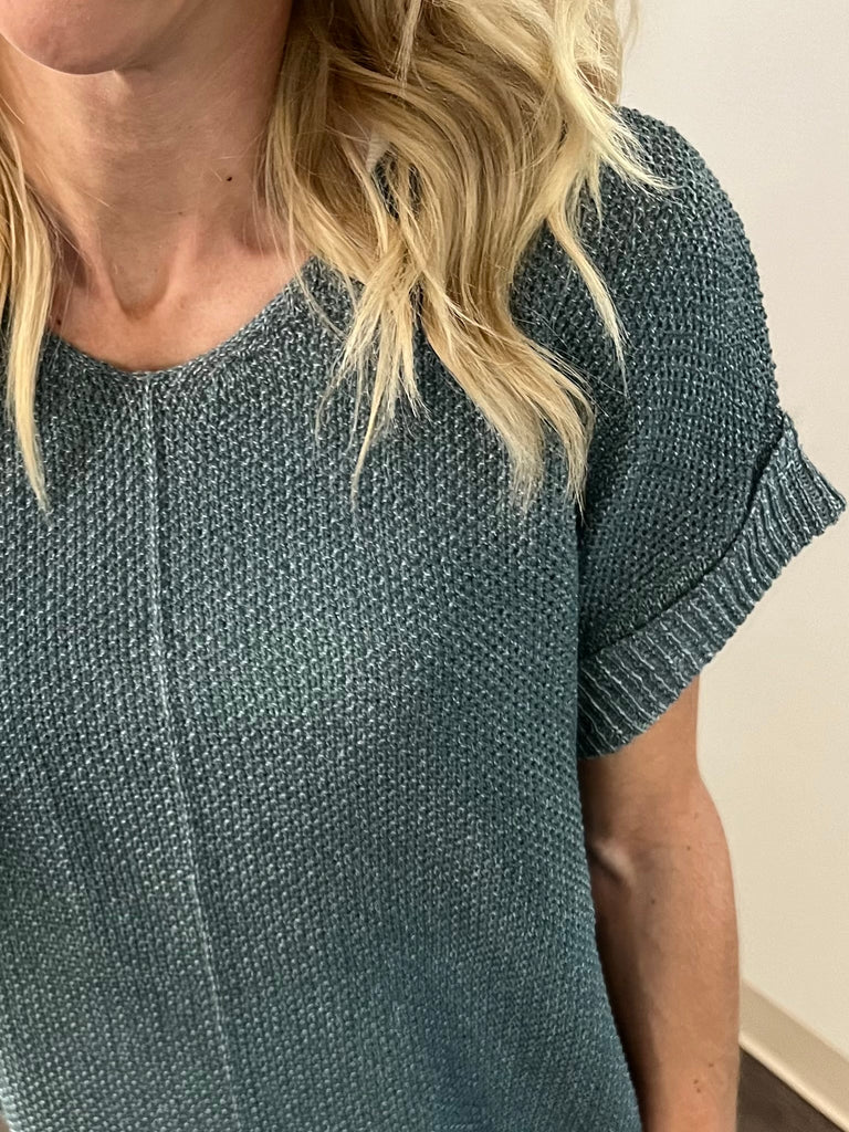 Adele Center Seam Sweater - Jade