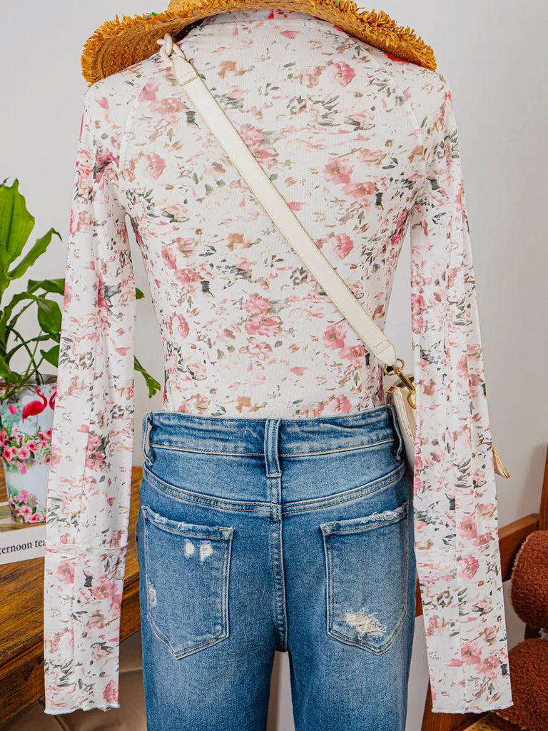Avery Floral Mesh Top
