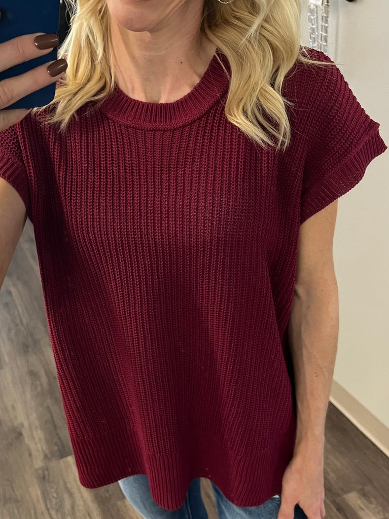 Elodie Knitted Top - Berry