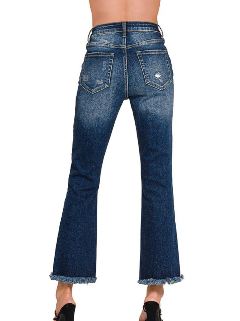 Brenna High-Rise Raw Hem Crops