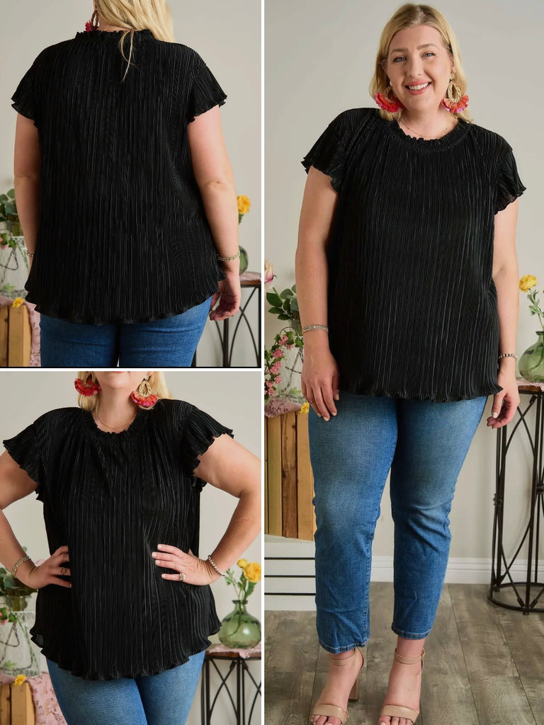 Jane Ruffle Sleeve Blouse - Plus