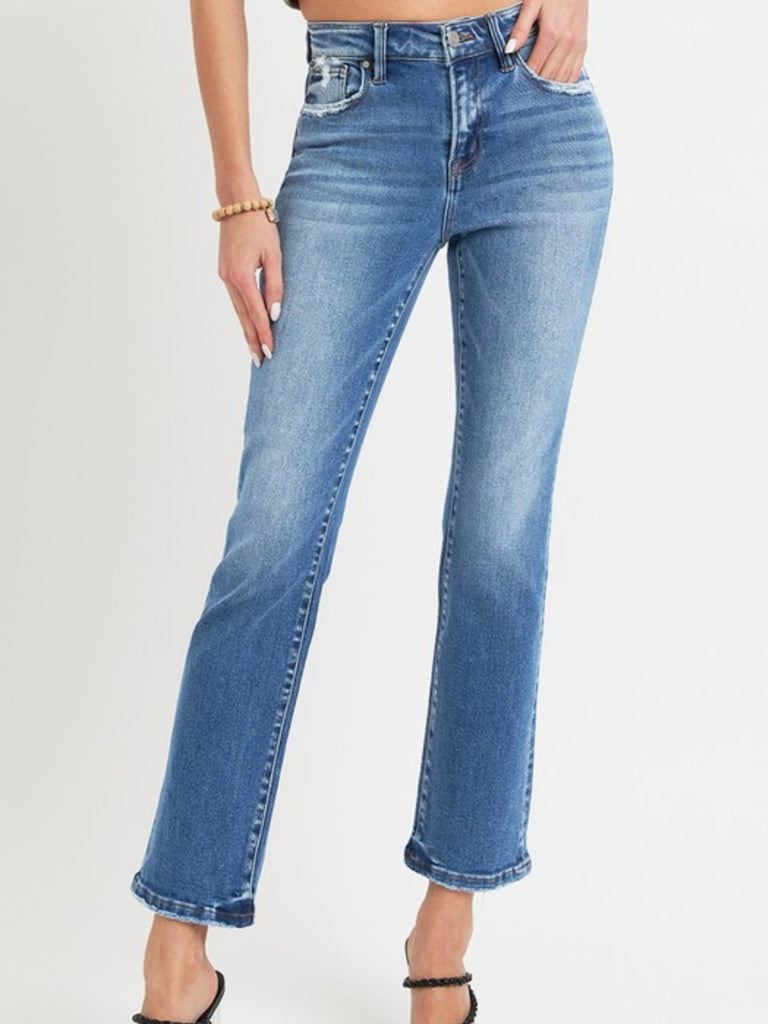 Jackie Mid-Rise Ankle Straight Denim