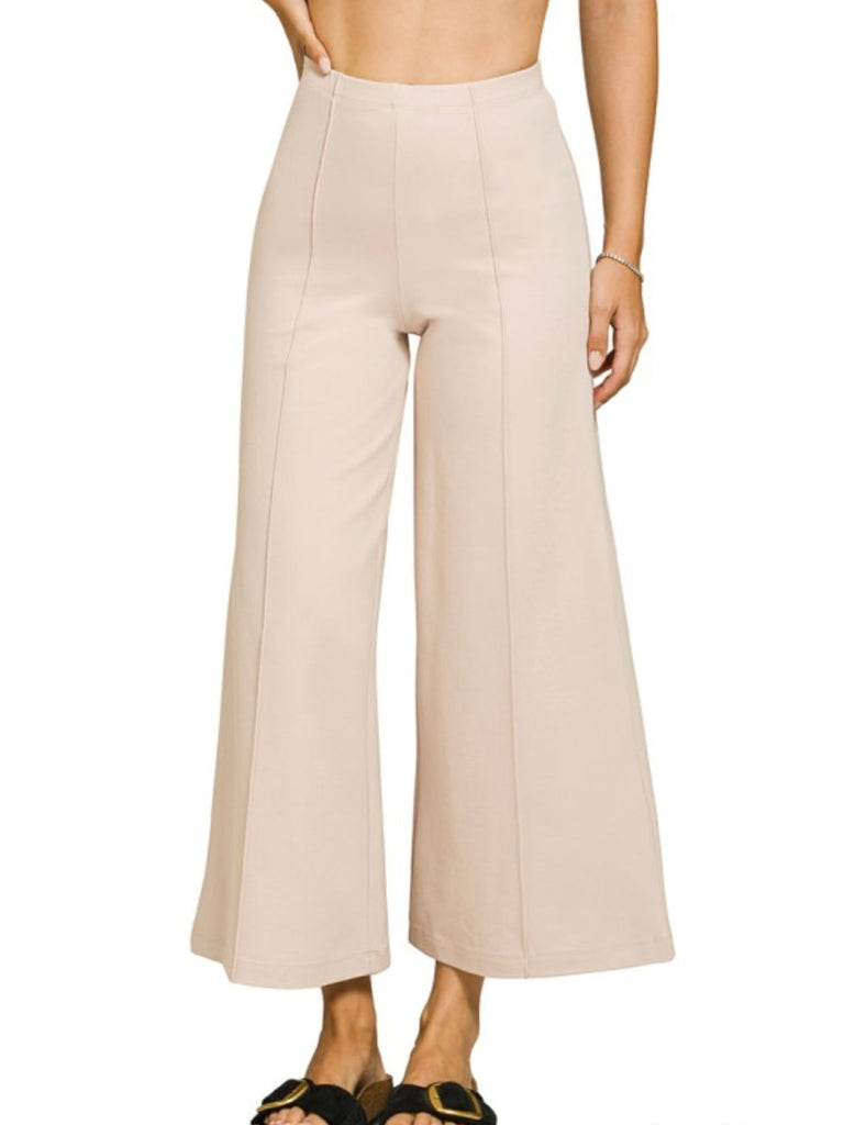 Erin Ponte Pintuck Dress Pants - Taupe