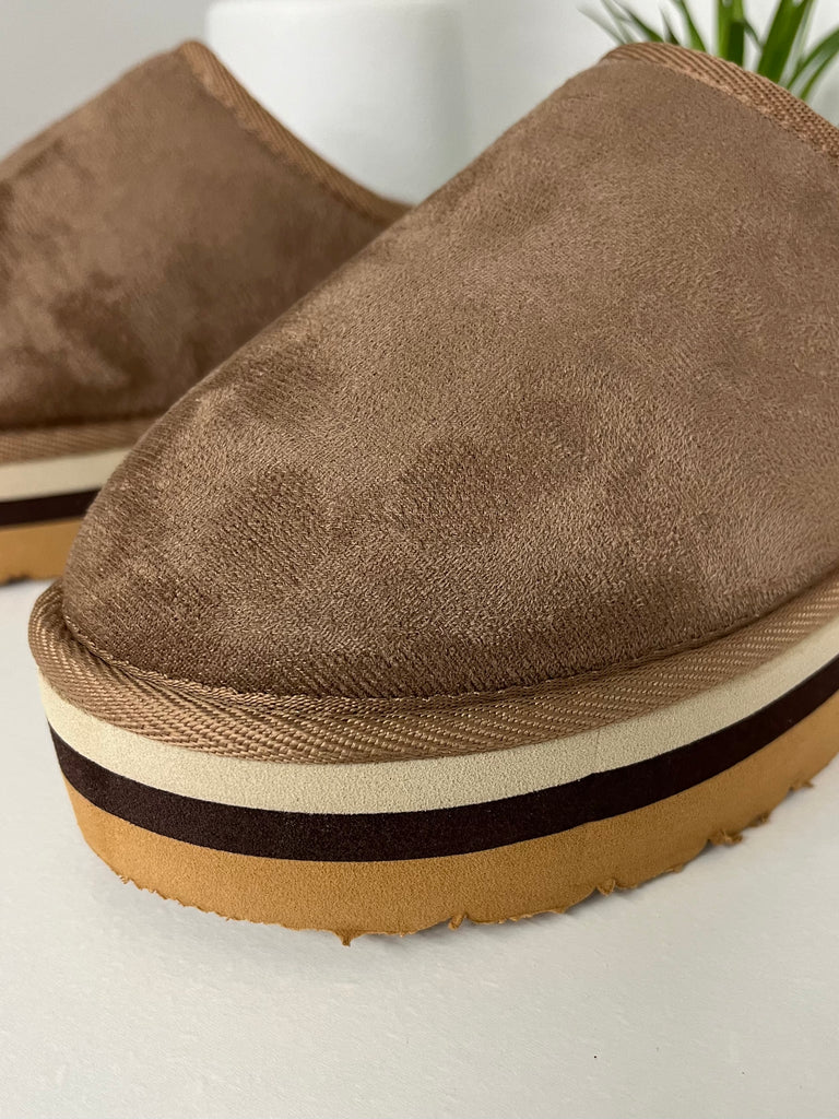Gabby Fur-Lined Slides - Mocha